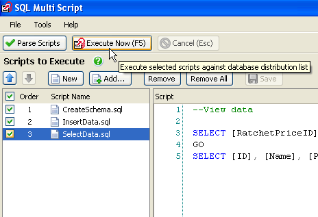 SQL Multi Script